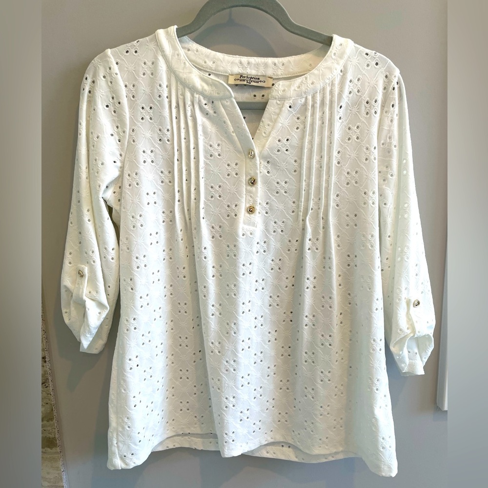 PerSeption Eyelet Blouse